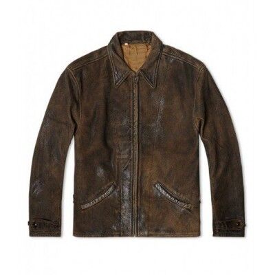 Men's SKY FALL Brown WRINKLED Leather Jacket Film Movie Lambskin Leather Jackets