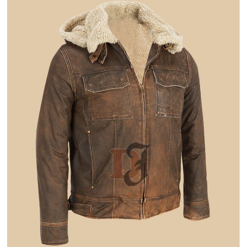 contrast faux shearling jacket