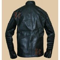 Buy Batman Begins Motorcycle Jacket - Bruce Wayne Black Leather Jacket